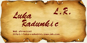 Luka Radunkić vizit kartica